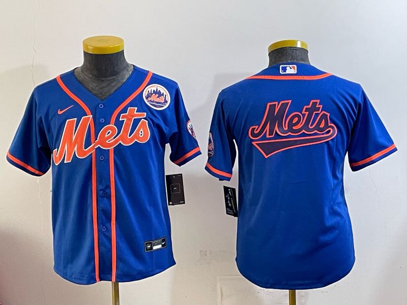 Youth New York Mets Blank Blue Game 2026 Nike MLB Jersey style 005